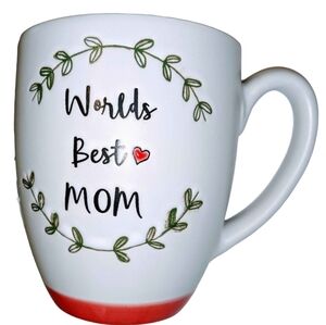 World's‎ best mom mug with flowers New